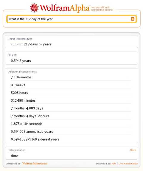 wolfram alpha date