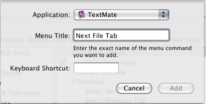 Application, Menu Title