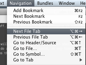 Textmate, Next Tab